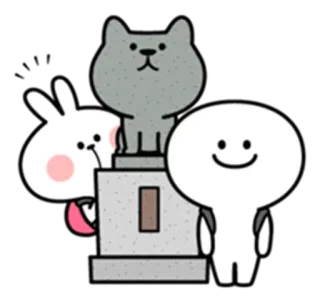😳 만화, 토끼, 강아지 동상, 귀여운, 캐릭터 telegram sticker
