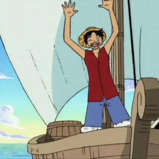 👒 Monkey D. Luffy One Piece Monkey D. Luffy, One Piece, Anime, Manga, Pirat, Postać telegram sticker