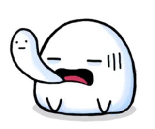 😵 Blob, Blanco, Dibujos animados, Dormilón, Lengua, Mono whatsapp sticker