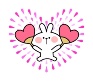 💗 lapin, cœur, amour, fête, kawaii, mignon, autocollant telegram sticker