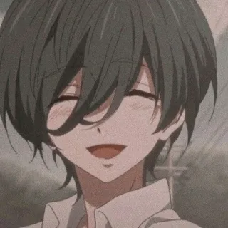 🥯 anime, personagem, sorrindo, desenho animado, retrato telegram sticker