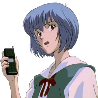 🤳 Rei Ayanami Neon Genesis Evangelion Anime, Rei Ayanami, Neon Genesis Evangelion, Personagem, Telefone whatsapp sticker
