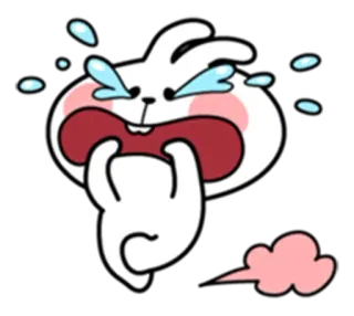 😭 menangis, kelinci, sedih, air mata, emoji, kartun telegram sticker