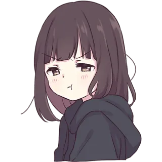 😤 Anime, Cô gái, Dễ thương, Hoạt hình, Tức giận, Nhãn dán telegram sticker