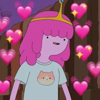 ❤️ Princess Bubblegum Adventure Time 卡通, 动画, 爱心, 爱, 泡泡糖公主, 探险活宝 telegram sticker
