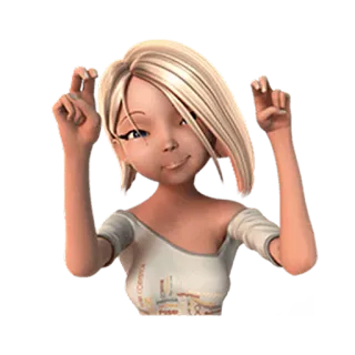 😊 dziewczyna, kobieta, blondynka, postać, 3D, uśmiechnięta telegram sticker