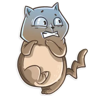 😱 gato, dibujos animados, impactado, animal telegram sticker