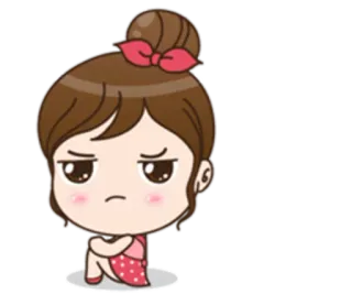😾 desenho animado, menina, triste, chateada, fofa telegram sticker