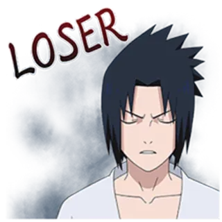 😒 Sasuke LOSER Anime, Manga, Sasuke, Verliezer, Belediging telegram sticker