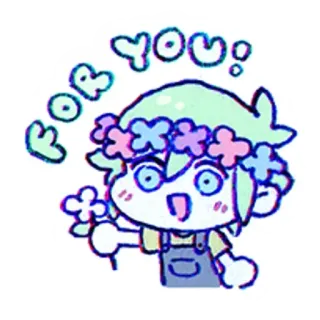 🌻 Basil OMORI FOR YOU! Basil, OMORI, wianek, postać z gry, słodki telegram sticker