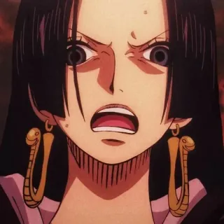 🥂 Boa Hancock One Piece 애니메이션, 원피스, 보아 핸콕, 화난, 여자, 만화, 캐릭터 telegram sticker