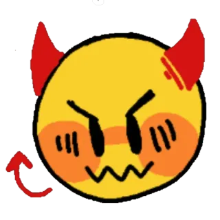 😈 Emoji, Diabo, Bravo, Demônio, Desenho animado, Adesivo telegram sticker