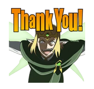 😀 Thank You! dziękuję, anime, elf, pozdrowienia telegram sticker