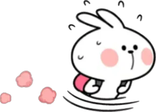 🏃 bunny, cute, animal, rabbit, running telegram sticker