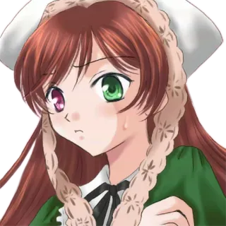 😨 Anime, Cô gái, Hầu gái, Phim hoạt hình, Nhân vật, Tóc đỏ telegram sticker