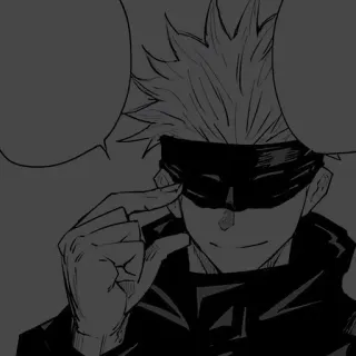 🗡️ Gojo Satoru Jujutsu Kaisen Аниме, Манга, Годжо Сатору, Магическая битва, Персонаж, Фанатское творчество, Чёрно-белое telegram sticker