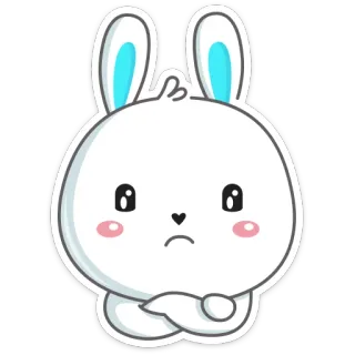 😑 conejo, lindo, animal, dibujo animado, pegatina, sticker telegram sticker