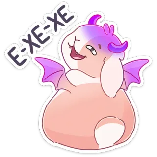😈 E-XE-XE Desenho animado, Monstro, Demônio, Fofo, Asas, Chifres, Adesivo whatsapp sticker