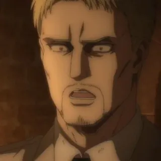 👾 Reiner Braun Attack on Titan アニメ, 進撃の巨人, ライナー・ブラウン, 漫画, キャラクター, 表情 whatsapp sticker