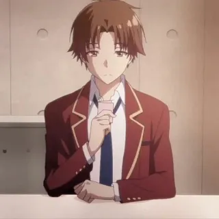 🍋 Anime, Classroom of the Elite, Homem, Uniforme escolar, Ayanokoji Kiyotaka, Kiyotaka telegram sticker