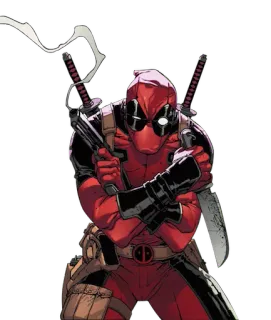 😈 Deadpool Deadpool, Marvel, Superhero, Swords, Guns, Comic book telegram sticker