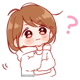 💞 question, thinking, cute, anime, girl, kawaii telegram sticker