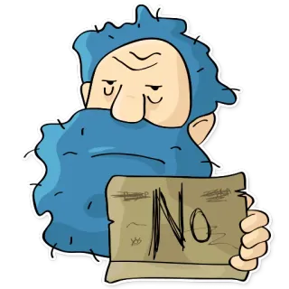 ❎ No nee, protest, ontkenning, afwijzing, bord, cartoon, illustratie telegram sticker