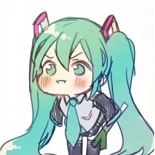 😤 Hatsune Miku Hatsune Miku, Vocaloid, Anime, Chibi, Kawaii telegram sticker