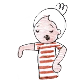 🙋 cansado, bostezando, somnoliento, agotado, garabato, dibujo animado telegram sticker