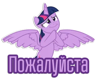 🙂 Twilight Sparkle My Little Pony Пожалуйста My Little Pony, Twilight Sparkle, Pony, Cartoon, Freundschaft, Magie telegram sticker