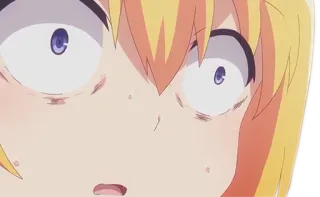 😨 anime, chocada, menina, assustada, expressão, desenho animado, animação telegram sticker
