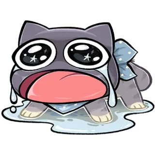 😭 고양이, 귀여운, 스티커, 울음, 슬픈, 만화 telegram sticker