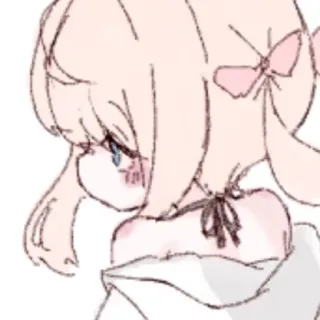 🍴 สาวอนิเมะ, น่ารัก, การ์ตูน, ภาพประกอบ, สีชมพู, โบว์, ภาพสเก็ตช์ telegram sticker