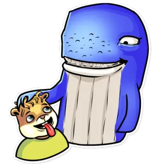 🐹 ballena, hámster, dibujos animados, gracioso, pegatinas whatsapp sticker