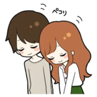 ☺️ casal, amor, anime, desenho animado, fofo, romântico, relacionamento whatsapp sticker