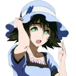 ✋ Shiina Mayuri Steins;Gate Anime, Garota, Chapéu, Personagem, Steins;Gate, Shiina Mayuri telegram sticker