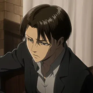 ☁️ Levi Ackerman Attack on Titan anime, character, Levi, Ackerman, Attack on Titan, serious, man telegram sticker