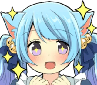 ☺️ Anime, Tai mèo, Lấp lánh, Dễ thương, Kawaii, Manga, Neko telegram sticker