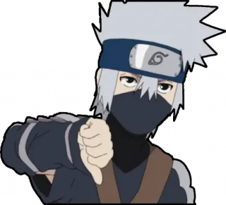 👎 Kakashi Naruto Anime, Kakashi, Naruto, Pulgar abajo, Ninja telegram sticker