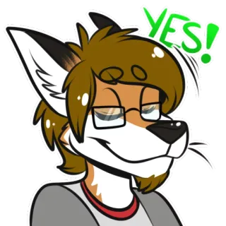👍 YES! лиса, фурри, да, одобрение, животное, мультфильм telegram sticker