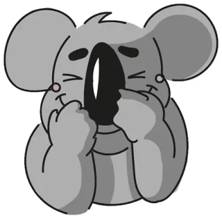😄 koala, animal, mignon, dessin animé, autocollant, illustration whatsapp sticker