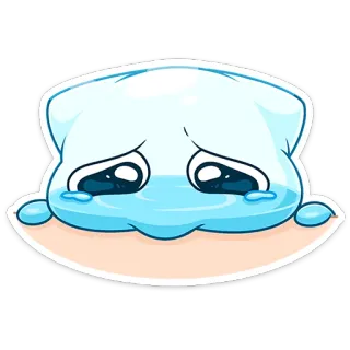 ⭐ sad, crying, emotional, cartoon, sticker, water drop telegram sticker
