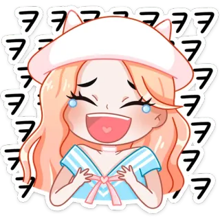 😂 ㅋㅋㅋ смех, аниме, девушка, милая, корейский, ㅋㅋㅋ, выражение telegram sticker