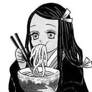 🌿 Nezuko Kamado Demon Slayer Anime, Manga, Essen, Nudeln, Süß, Nezuko, Demon Slayer whatsapp sticker