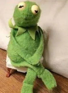 😇 Kermit the Frog Kermit, grenouille, marionnette, mème, drôle, vert whatsapp sticker