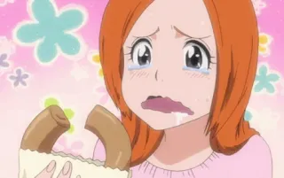 😭 anime, crying, food, sad telegram sticker