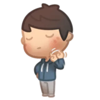 👎 Cartoon, Jongen, Gebaar, Knijpende vingers, Houding telegram sticker