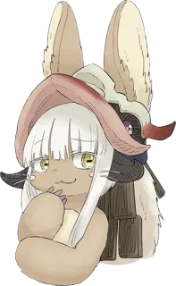 😏 Nanachi Made in Abyss อนิเมะ, มังงะ, ตัวละคร, น่ารัก, กระต่าย whatsapp sticker