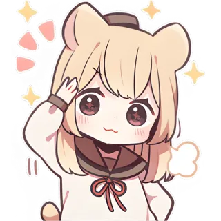 👋 애니메이션, 만화, 카와이, 귀여운, 소녀, 반짝이 telegram sticker