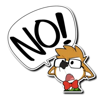 🚫 NO! no, rechazar, declinar, dibujos animados, expresión telegram sticker